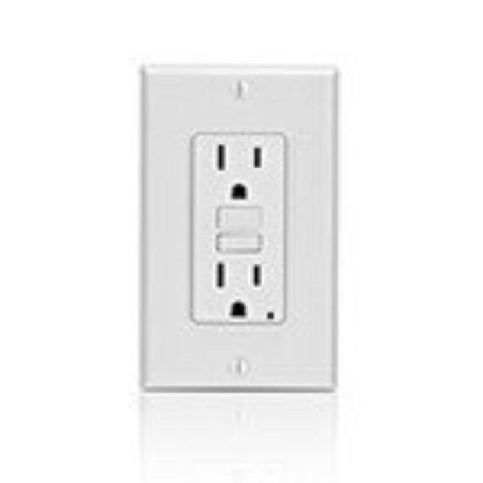 8599I - GFNT1-I Leviton 15 Amp, 125 Volt Receptacle/Outlet, 20 Amp Feed-Through, Self-test - Ivory - American Copper & Brass - LEVITON INC WIRING DEVICES