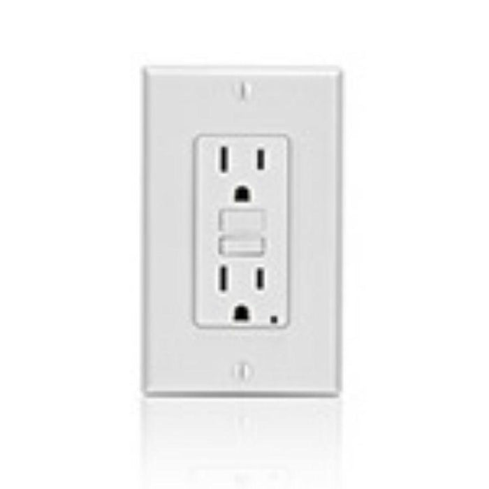 8599W - GFNT1-W Leviton 15 Amp, 125 Volt Receptacle/Outlet, 20 Amp Feed-Through, Self-test - White - American Copper & Brass - LEVITON INC WIRING DEVICES