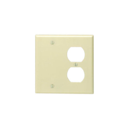 86008 - 86008 Leviton 2-Gang 1-Duplex 1-Blank Device Combination Wallplate, Standard Size, Thermoset, Box Mount - Ivory - American Copper & Brass - LEVITON INC ELECTRICAL BOXES AND COVERS