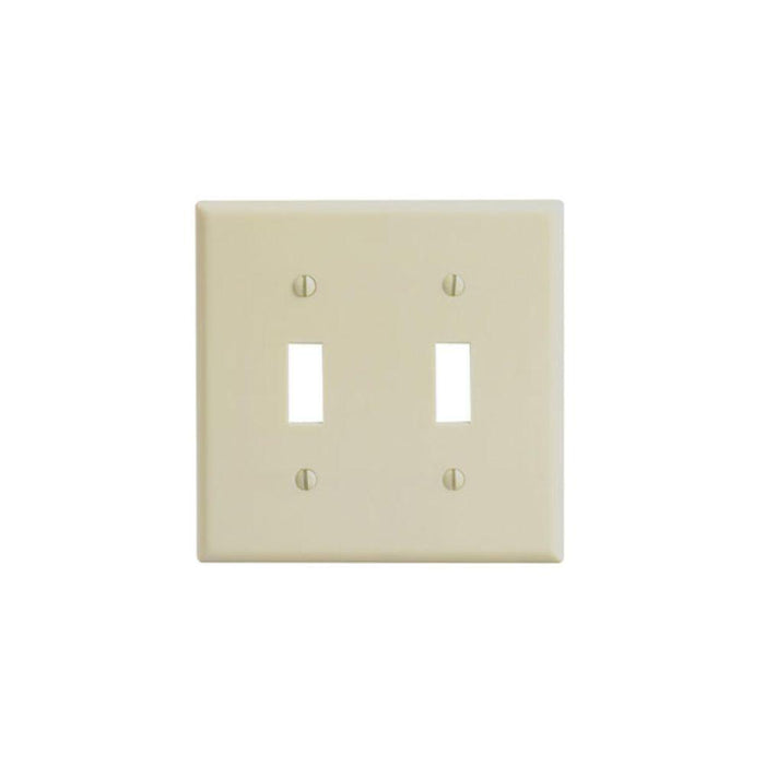 86009 - 86009 Leviton 2-Gang Toggle Device Switch Wallplate, Standard Size, Thermoset, Device Mount - Ivory - American Copper & Brass - LEVITON INC ELECTRICAL BOXES AND COVERS