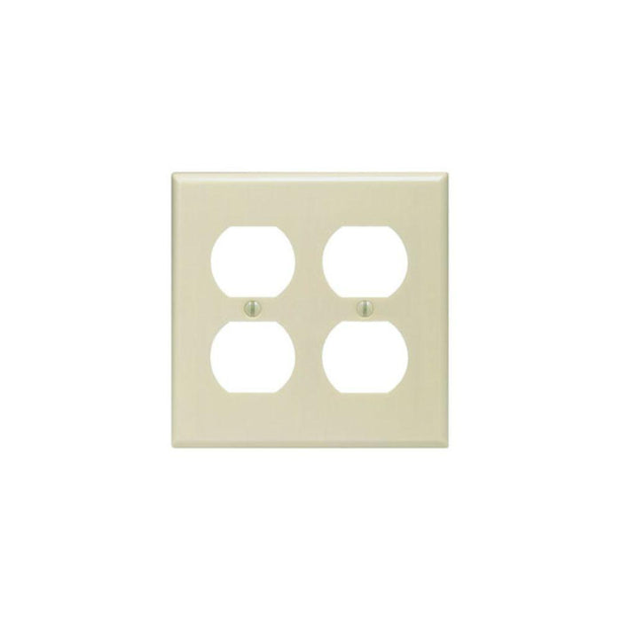 86016 - 86016 Leviton 2-Gang Duplex Device Receptacle Wallplate, Standard Size, Thermoset, Device Mount - Ivory - American Copper & Brass - LEVITON INC ELECTRICAL BOXES AND COVERS
