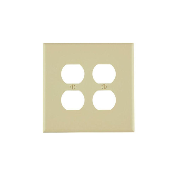 86116 - 86116 Leviton 2-Gang Duplex Device Receptacle Wallplate, Oversized, Thermoset, Device Mount - Ivory - American Copper & Brass - LEVITON INC ELECTRICAL BOXES AND COVERS