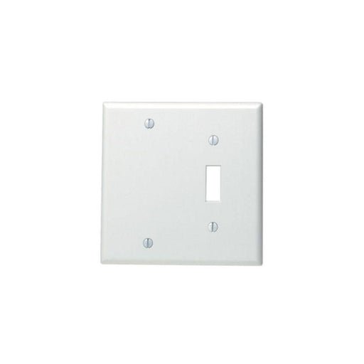 88006 - 88006 Leviton 2-Gang 1-Toggle 1-Blank Device Combination Wallplate, Standard Size, Thermoset, Box Mount - White - American Copper & Brass - LEVITON INC ELECTRICAL BOXES AND COVERS