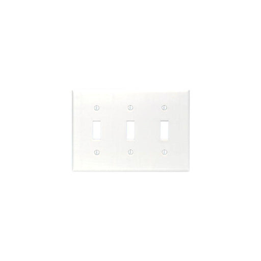 88011 - 88011 Leviton 3-Gang Toggle Device Switch Wallplate, Standard Size, Thermoset, Device Mount - White - American Copper & Brass - LEVITON INC ELECTRICAL BOXES AND COVERS