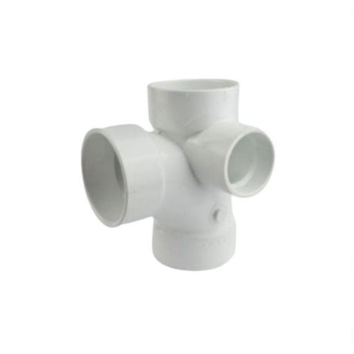 A2148LR - D418338 LASCO Fittings 3" X 2" DWV Sanitary Tee with R & L Side Inlet All Hub - American Copper & Brass - WESTLAKE PIPE AND FITTINGS PVC-DWV FITTINGS