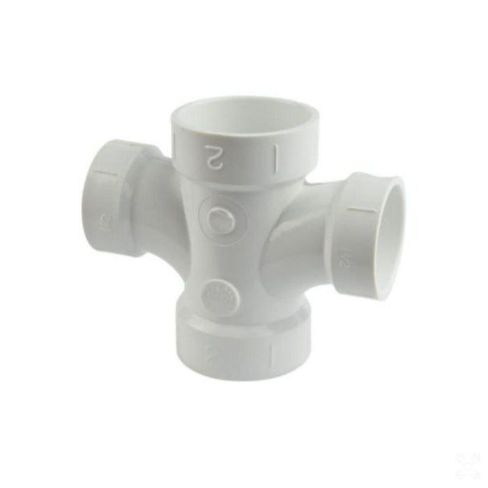 A2189 - D429337 LASCO Fittings 3" X 1-1/2" DWV Double Sanitary Tee Reducing All Hub - American Copper & Brass - WESTLAKE PIPE AND FITTINGS PVC-DWV FITTINGS