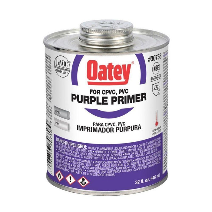 A3075-32 - 30758 OATEY Purple Primer, 32 oz. - American Copper & Brass - OATEY S.C.S. CHEMICALS