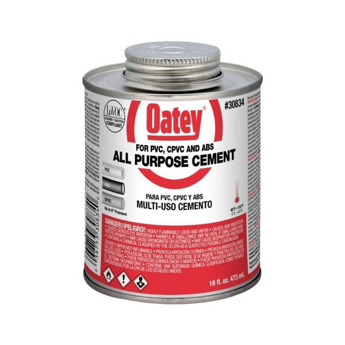A3083-16 - 30834 OATEY All-Purpose ABS, PVC and CPVC Clear Cement, 16 oz. - American Copper & Brass - OATEY S.C.S. CHEMICALS