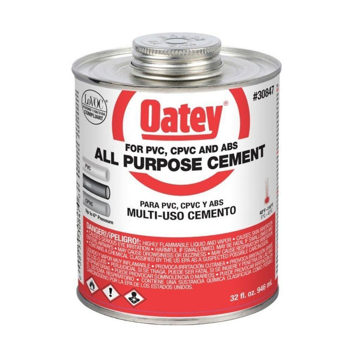 A3084-32 - 30847 OATEY All-Purpose ABS, PVC and CPVC Clear Cement, 32 oz. - American Copper & Brass - OATEY S.C.S. CHEMICALS