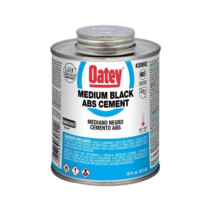 Oatey 30892 ABS Medium-Bodied Black Cement, 16 oz.
