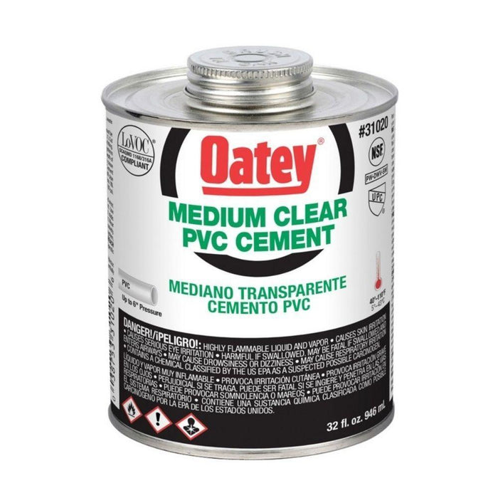31020 OATEY PVC Medium Body Clear Cement, 32 oz.