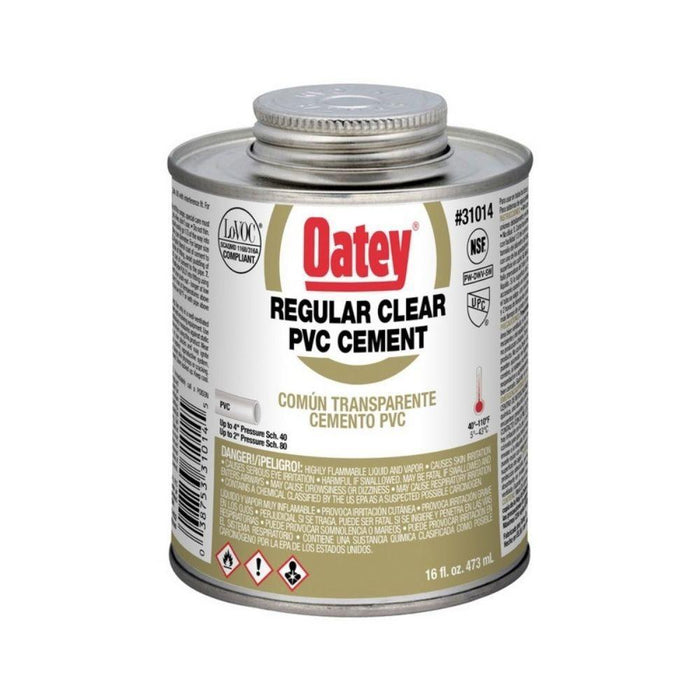 A3104-16 - 31014 OATEY PVC Regular Body Clear Cement, 16 oz. - American Copper & Brass - OATEY S.C.S. CHEMICALS