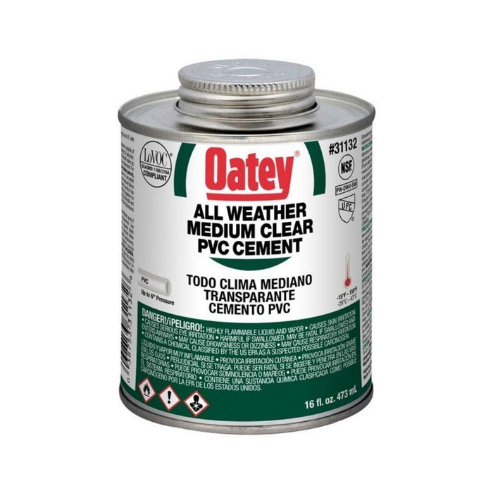 A3112-16 - 31132 OATEY PVC All Weather Clear Cement, 16 oz. - American Copper & Brass - OATEY S.C.S. CHEMICALS
