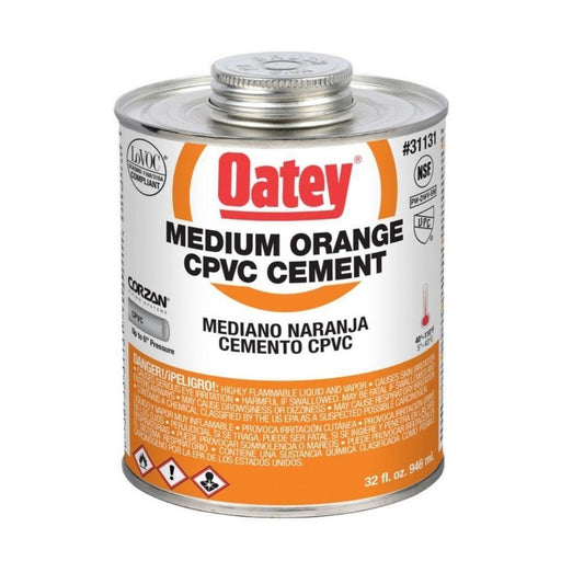 31131 OATEY CPVC Medium Body Orange Cement, 32 oz.