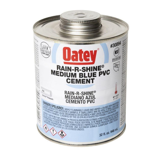 A3184-32 - 30894 OATEY PVC Rain-R-Shine® Blue Cement, 32 oz. - American Copper & Brass - OATEY S.C.S. CHEMICALS