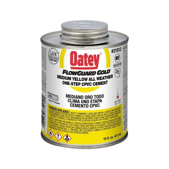 A3192-16 - 31912 OATEY CPVC All Weather Flowguard Gold® 1-Step Yellow Cement, 16 oz. - American Copper & Brass - OATEY S.C.S. CHEMICALS
