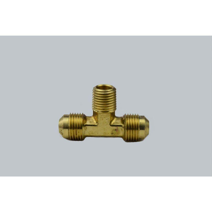 A45EEE - LT1-666 United Brass 3/8" OD X 3/8" OD X 3/8" MIP Brass Flare Tee - American Copper & Brass - UNITED BRASS MFG INC BRASS FITTINGS