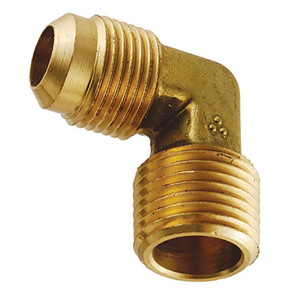 A49FF - LE1-88 United Brass 1/2" OD Flare X 1/2" MIP Brass Elbow - American Copper & Brass - UNITED BRASS MFG INC BRASS FITTINGS