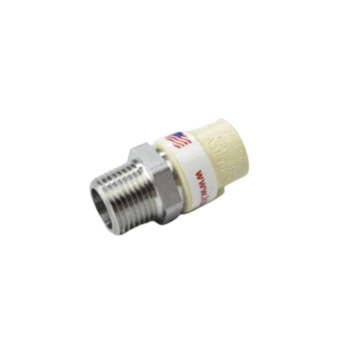 A6033SS - 4136-007SS Spears Manufacturing 3/4" CTS CPVC Male Adapter - Transition with Stainless Steel Thread, Socket x SS Mipt - American Copper & Brass - SPEARS MANUFACTURING CO CPVC FITTINGS