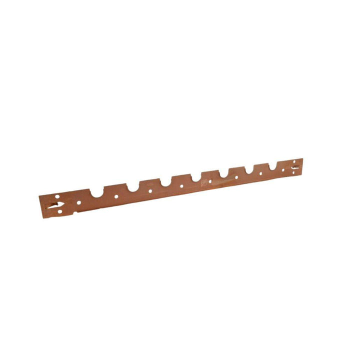 ASP-1 - PS-1 C & S Manufacturing Bar, Pipe, Support, Stubout, Self-Nailing, Cu. Pl., 18" L., 18 Gauge, 7 - 1/2" Snap-Ins On 2" C.; 8 - 1/2" Holes On 2" C. - American Copper & Brass - C & S MANUFACTURING CORP HANGERS