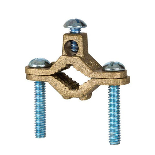 C11N - G-1-S NSI 1/2″ to 1″ Bronze Ground Clamp for Water Pipe, Steel Screws - American Copper & Brass - NSI INDUSTRIES LLC WIRE GROUNDING, CONNECTING, AND WIRE MARKING