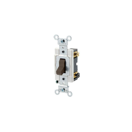 CSB315 - CSB3-15 Leviton 15 Amp, 120/277 Volt, Toggle 3-Way AC Quiet Switch, Commercial Spec Grade, Grounding, Back & Side Wired - Brown - American Copper & Brass - LEVITON INC WIRING DEVICES