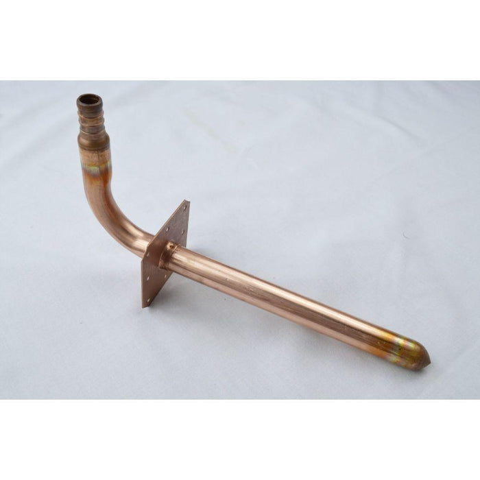 EPXSTUB12B - FSO-12F8 Everflow 1/2" X 3-1/2" X 8" PEX Elbow Stub with Flange - American Copper & Brass - EVERFLOW SUPPLIES INC Inventory Blowout