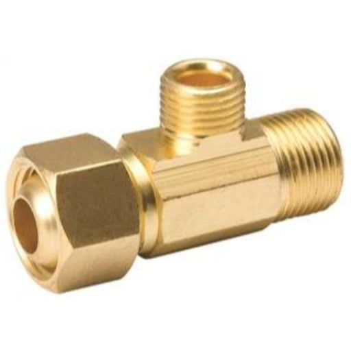 EZI-EEC - 3/8" X 3/8" X 1/4" BRASS COMPRESSION TEE FOR ICEMAKER - American Copper & Brass - ORGILL INC MISC PLUMBING PRODUCTS