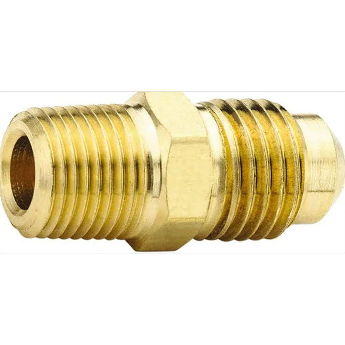 L48EE - 3/8 OD FLARE X 3/8 EXTRA LONG MALE IP CONNECTORS - American Copper & Brass - PARKER HANNIFIN CORP DOMESTIC BRASS FLARE FITTINGS