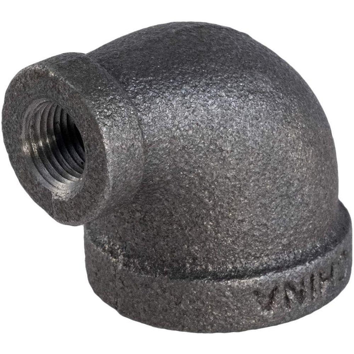 BMRL0343 Everflow 3/4" X 1/2" Black Malleable Iron Reducing 90° Elbow
