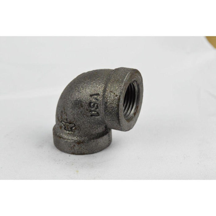 1-1/4" DOMESTIC BLACK MALLEABLE IRON REDUCING 90 ELBOW-USA