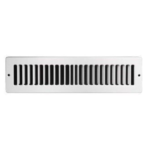MFTSG122W - MFTSG122W METAL-FAB White Toe Space Grille, 12" X 2" - American Copper & Brass - METAL FAB INC DUCTWORK- B VENT