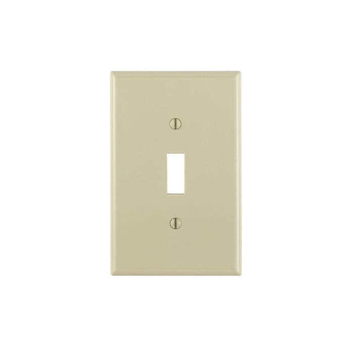 PJ1-I - PJ1-I Leviton 1-Gang Toggle Wallplate, Midway Size, Device Mount - Ivory - American Copper & Brass - LEVITON INC ELECTRICAL BOXES AND COVERS