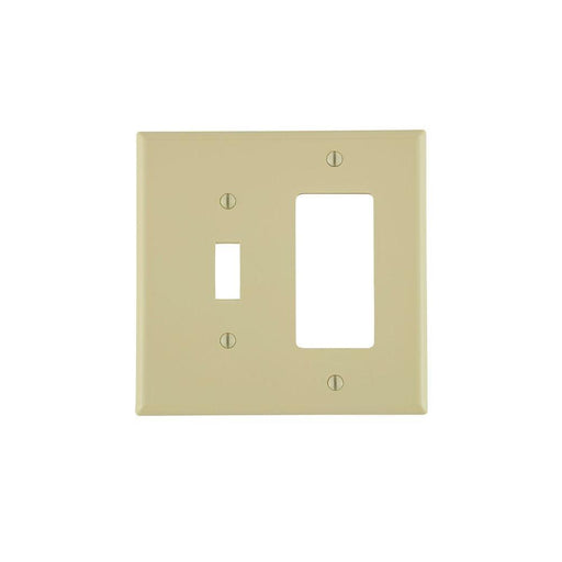 PJ126-I - PJ126-I Leviton 2-Gang 1-Toggle 1-Decora/GFCI Device Combination Wallplate/Faceplate, Midway Size, Thermoplastic Nylon, Device Mount - Ivory - American Copper & Brass - LEVITON INC ELECTRICAL BOXES AND COVERS