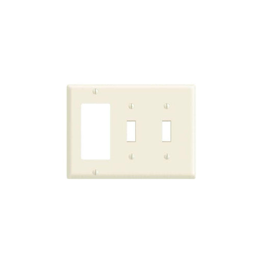 PJ226W - PJ226-W Leviton 3-Gang 2-Toggle 1-Decora/GFCI Device Combination Wallplate, Midway Size, Thermoplastic Nylon, Device Mount - White - American Copper & Brass - LEVITON INC ELECTRICAL BOXES AND COVERS
