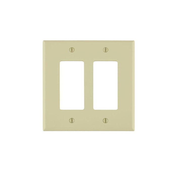 PJ262-I - PJ262-I Leviton 2-Gang Decora/GFCI Device Decora Wallplate/Faceplate, Midway Size, Thermoplastic Nylon, Device Mount - Ivory - American Copper & Brass - LEVITON INC ELECTRICAL BOXES AND COVERS