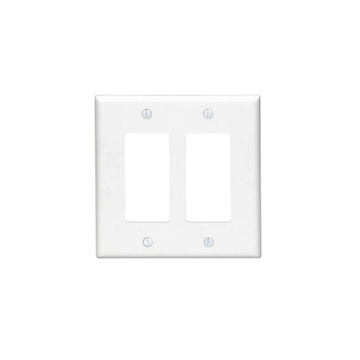 PJ262-W - PJ262-W Leviton 2-Gang Decora/GFCI Device Decora Wallplate/Faceplate, Midway Size, Thermoplastic Nylon, Device Mount - White - American Copper & Brass - LEVITON INC ELECTRICAL BOXES AND COVERS