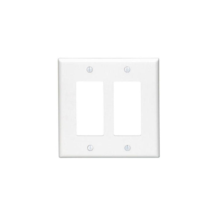 PJ262-W - PJ262-W Leviton 2-Gang Decora/GFCI Device Decora Wallplate/Faceplate, Midway Size, Thermoplastic Nylon, Device Mount - White - American Copper & Brass - LEVITON INC ELECTRICAL BOXES AND COVERS