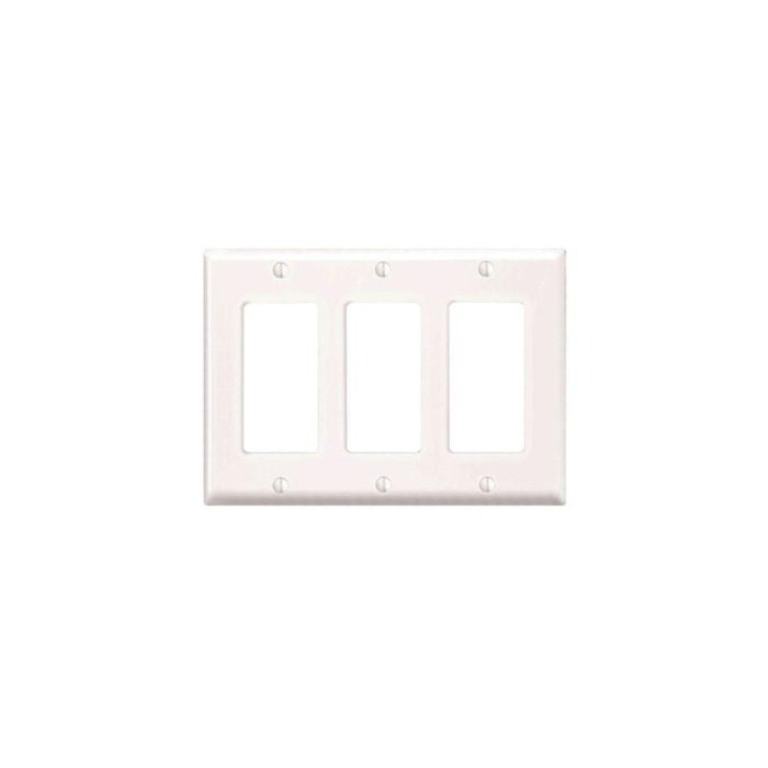 PJ263W - PJ263-W Leviton 3-Gang Decora Midway Wallplate - White - American Copper & Brass - LEVITON INC ELECTRICAL BOXES AND COVERS