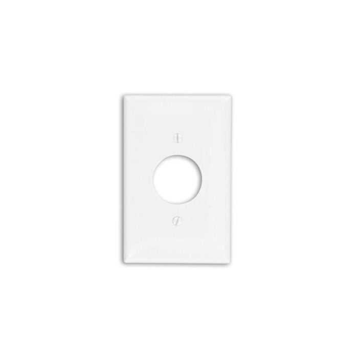 PJ7-W - PJ7-W Leviton 1-Gang Single 1.406 Inch Hole Device Receptacle Wallplate, Midway Size, Thermoplastic Nylon, Device Mount - White - American Copper & Brass - LEVITON INC ELECTRICAL BOXES AND COVERS