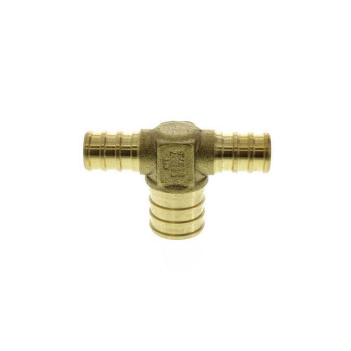 PXT334 - PXRT1213-NL Everflow 1/2" X 1/2" X 3/4" PEX BARB Tee-Brass - American Copper & Brass - EVERFLOW SUPPLIES INC PEX FITTINGS