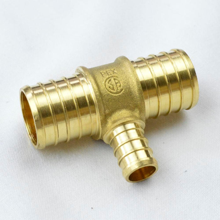PXT434 - PXRT3413-NL Everflow 3/4" X 1/2" X 3/4" PEX BARB Tee-Brass - American Copper & Brass - EVERFLOW SUPPLIES INC PEX FITTINGS