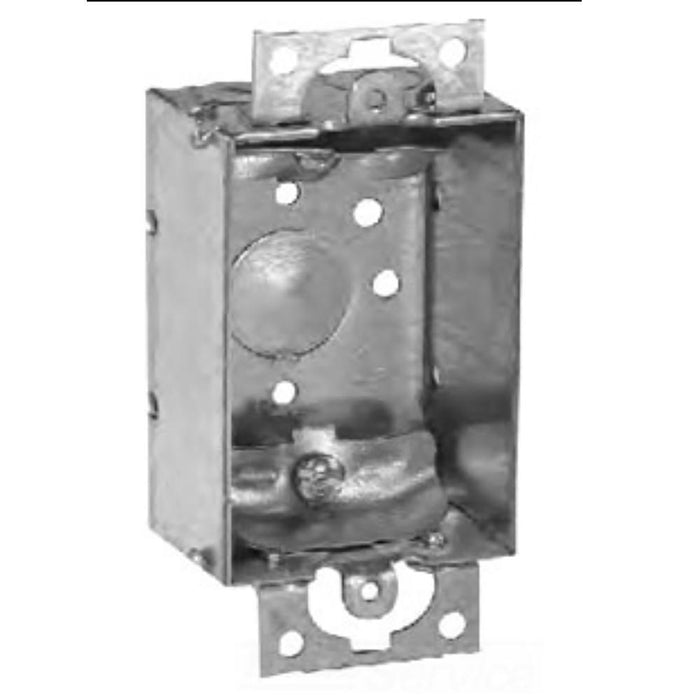 TP100 - TP100 Eaton Crouse-Hinds Non-Gangable Switch Box, (1) 1/2", 2, NM Clamps, 1-1/2", 2-Cable, Steel, Ears, Non-Gangable, 7.5 Cubic Inch Capacity - American Copper & Brass - CROUSE-HINDS ELECTRICAL BOXES AND COVERS