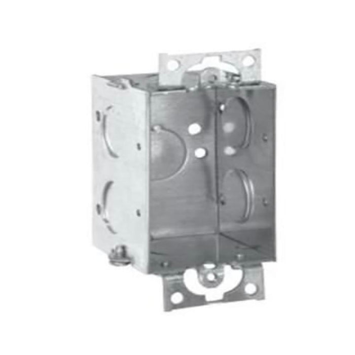 TP218 Eaton Crouse-Hinds Switch Box, (1) 1/2", Conduit (No Clamps), 2-1/2", (1) 1/2", Steel, (1) 1/2", Ears, Gangable, 12.5 Cubic Inch Capacity
