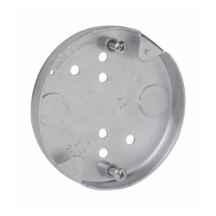 TP269 Eaton Crouse-Hinds Round Ceiling Pan, (5) 1/2", 4", 1/2", Steel, Fixture rated, 6.0 Cubic Inch Capacity