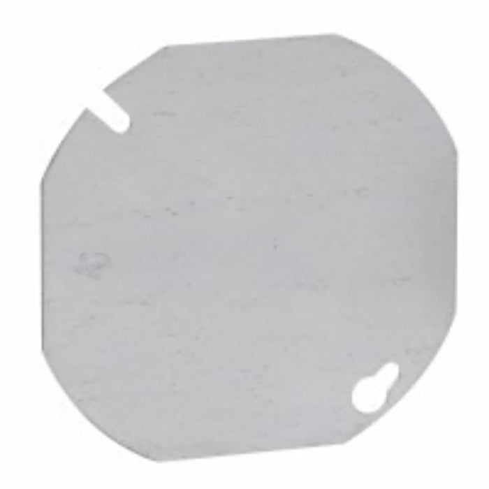 TP322 Eaton Crouse-Hinds Octagon Box Cover, 4", Blank, Steel, Flat Blank, Octagon Shape