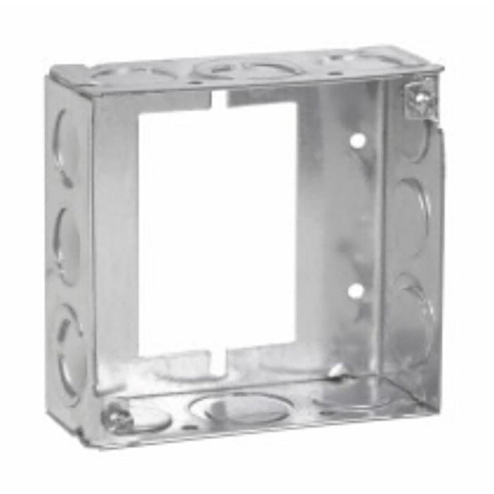 TP422 - TP422 Eaton Crouse-Hinds Square Extension Ring, 4", Welded, 1-1/2", Steel, (8) 1/2", (4) 1/2", (1) 3/4" E, For use as extension with switch box, not 4 square box, 21.0 Cubic Inch Capacity - American Copper & Brass - CROUSE-HINDS ELECTRICAL BOXES AND COVERS