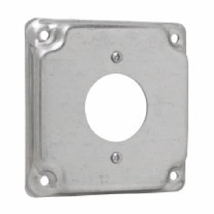 TP514 - TP514 Eaton Crouse-Hinds Square Surface Cover, 4", Raised Surface, Steel, For one single receptacle 1-13/32" diameter, 5.5 Cubic Inch Capacity - American Copper & Brass - CROUSE-HINDS ELECTRICAL BOXES AND COVERS