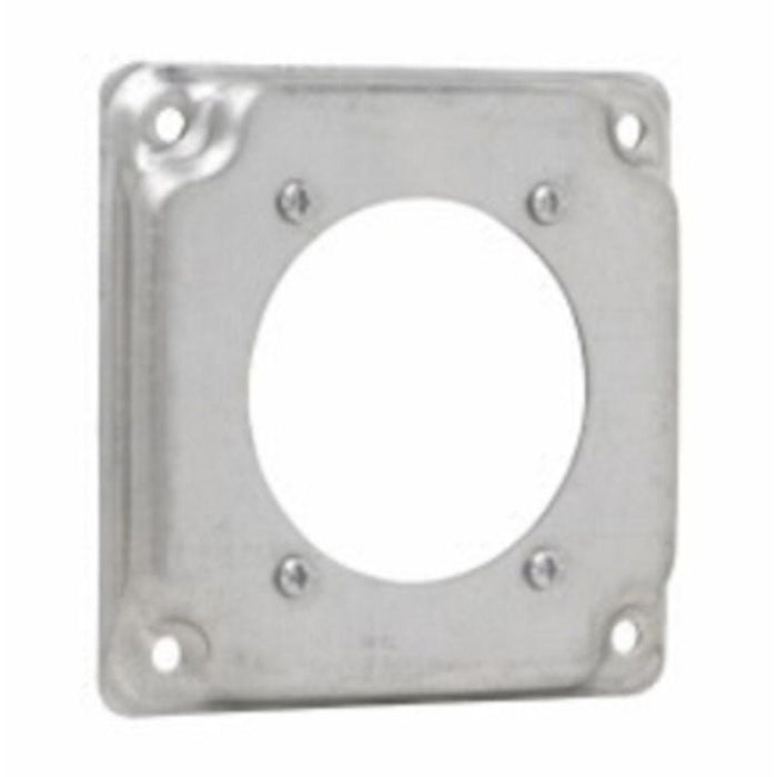 TP518 - TP518 Eaton Crouse-Hinds Square Surface Cover, 4", Raised Surface, Steel, For one 30-50 amp receptacle 2-9/64" diameter, 5.5 Cubic Inch Capacity - American Copper & Brass - CROUSE-HINDS ELECTRICAL BOXES AND COVERS