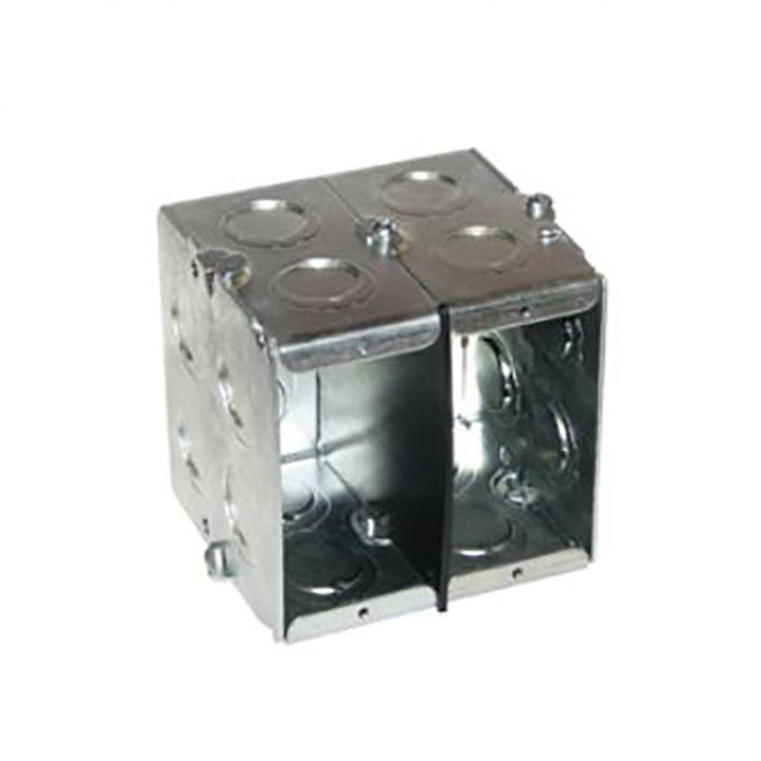 TP691 Eaton Crouse-Hinds Masonry Box, (4) 1/2", (4) 3/4", 3-1/2", (4) 1/2", (4) 3/4", Steel, Two-Gang, (2) 1/2", (2) 3/4", 44.0 Cubic Inch Capacity